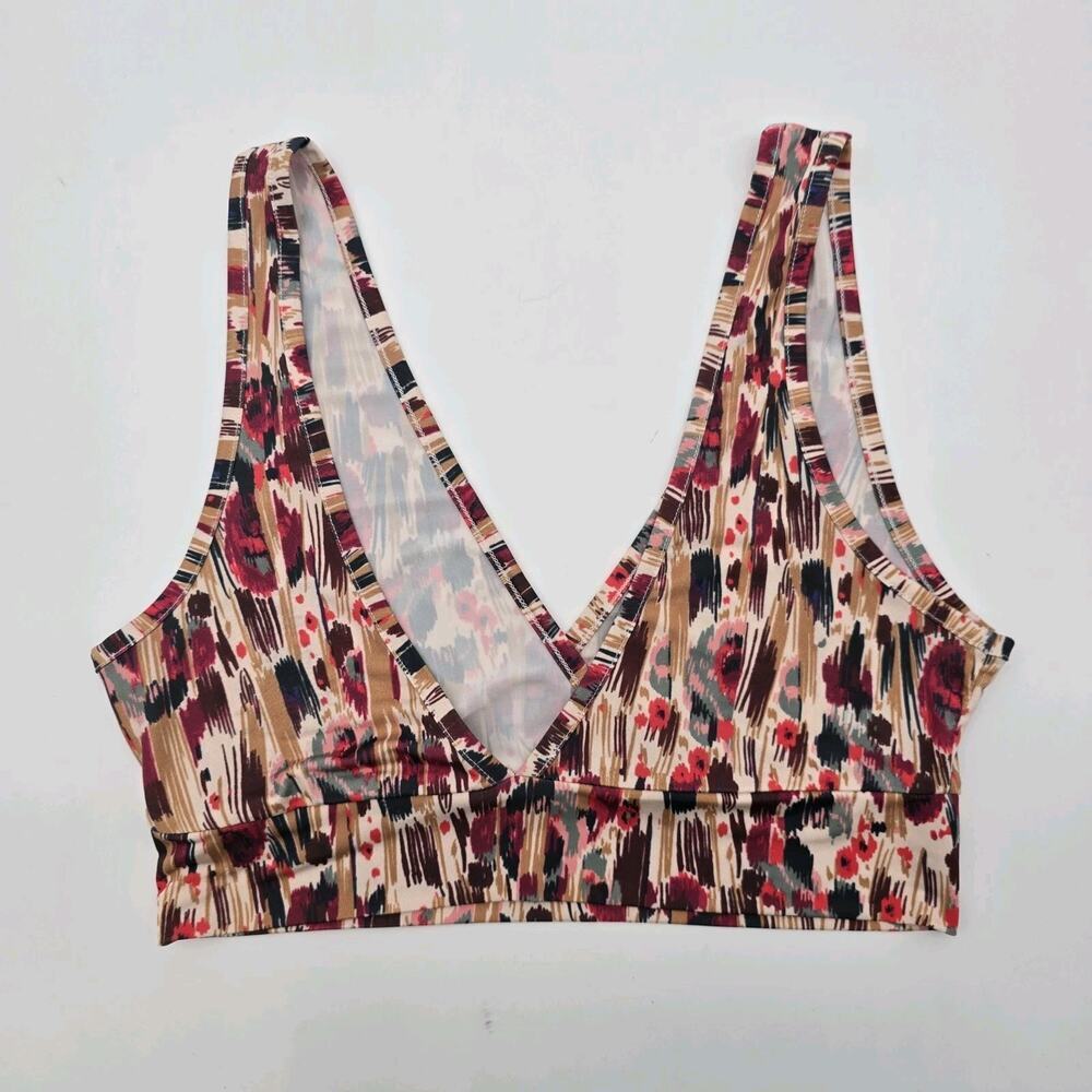 Anthropologie Bra Womens Small Medium Pink Beige Red Abstract Print - Picture 5 of 9